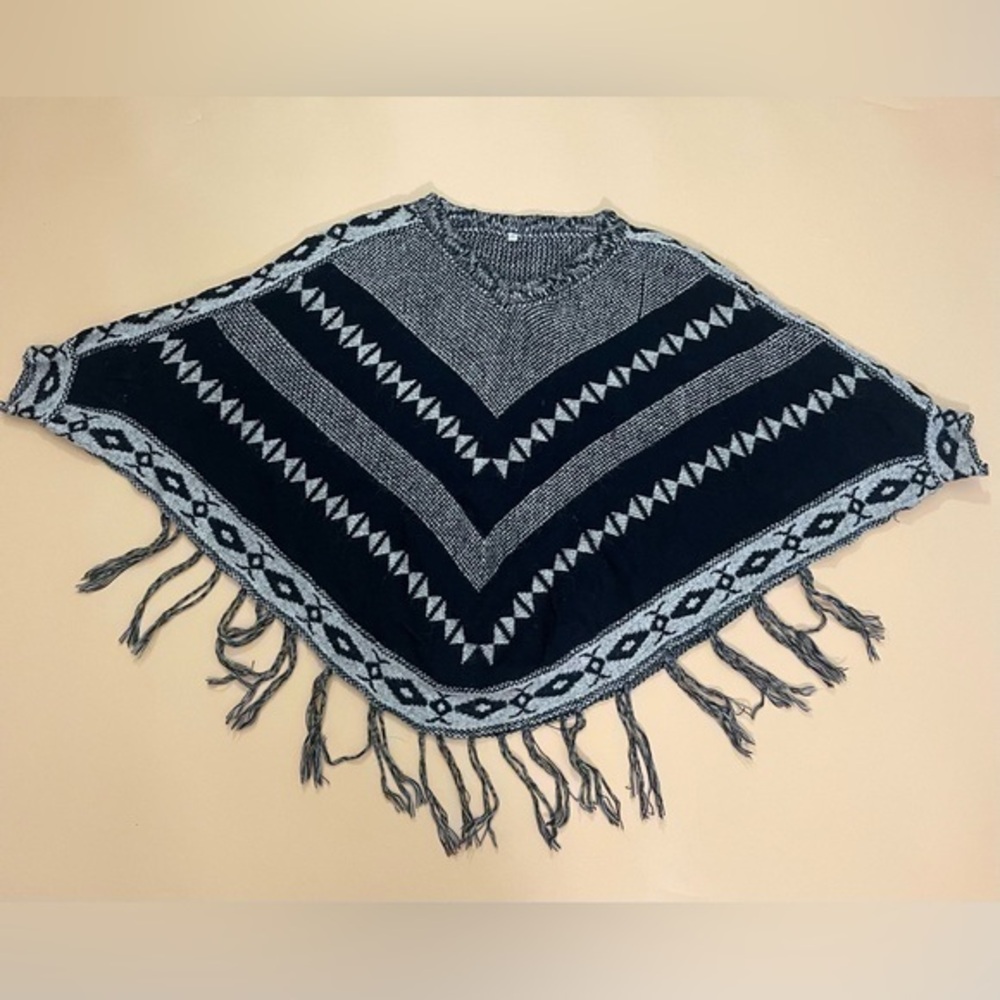 Vintage Knitted Poncho Sweater